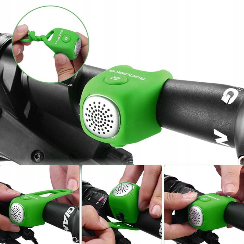 Rockbros electronic bicycle bell - green