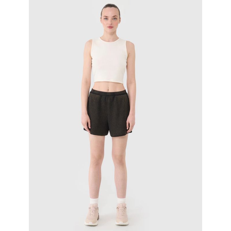 Women's casual waffle knit 4F 4FRSS25TSHOF699-20S short