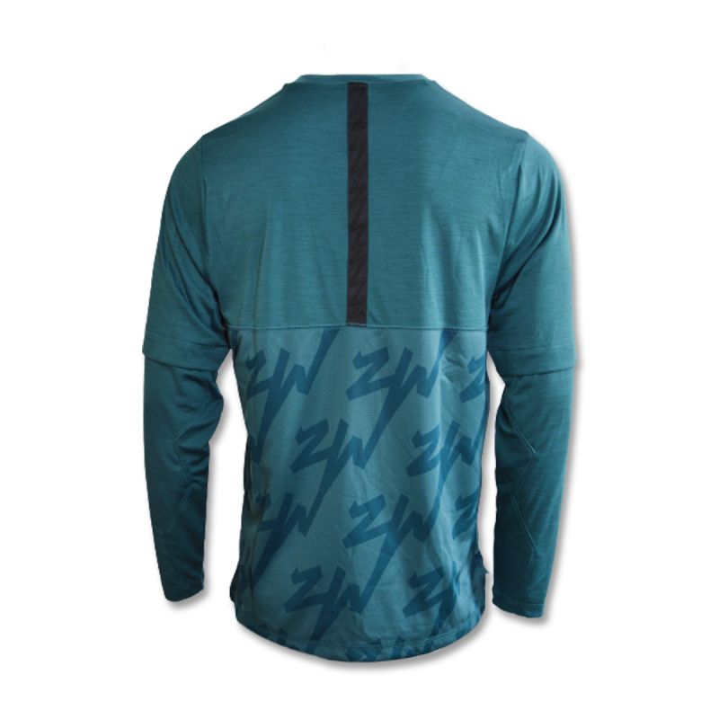 AIR Jordan Zion Longsleeve Shooting Shirt Dark Teal Green/Black/Black - zöld sweatshirts, shirts