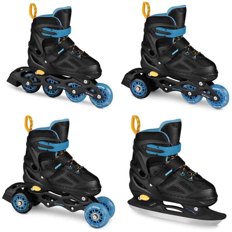 Spokey Quattro 4IN1 SPK-943434 inline skates size 38-41 BK/DBL Szabadidő kiegészítő