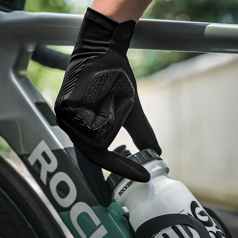 Rockbros cycling gloves spring/summer/autumn, full, size: L - black czarny \ l kesztyű