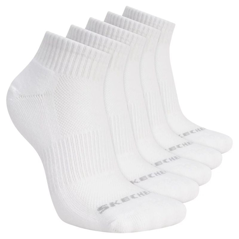 Skechers 5pk Unisex 1/2 Terry Qtr Crew White