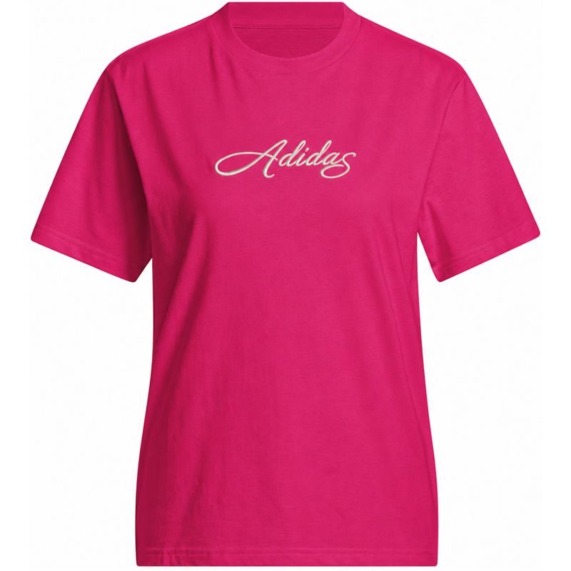 Adidas Cursive Wordmark Graphic Fuchsia Women's T-Shirt 2xs póló