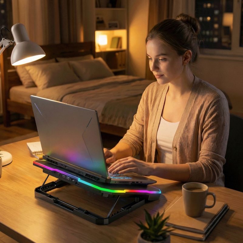 Wozinsky WDCX-A26 NitroCool RGB Gaming Laptop Cooling Pad - Black fekete phones and accessories