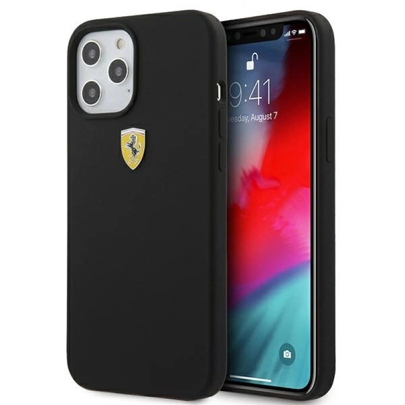 Ferrari FESSIHCP12LBK iPhone 12 Pro Max 6.7" /black hardcase On Track Silicone fekete táska