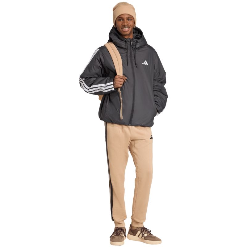 adidas Men's Essentials Climawarm 3-Stripes Insulated Hooded Jacket Black JM4042 Ruházat