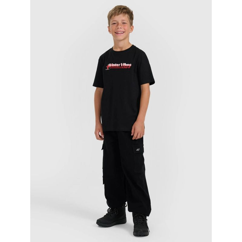 Boy's regular printed T-shirt 4F 4FJRAW25TTSHM3168-20S póló