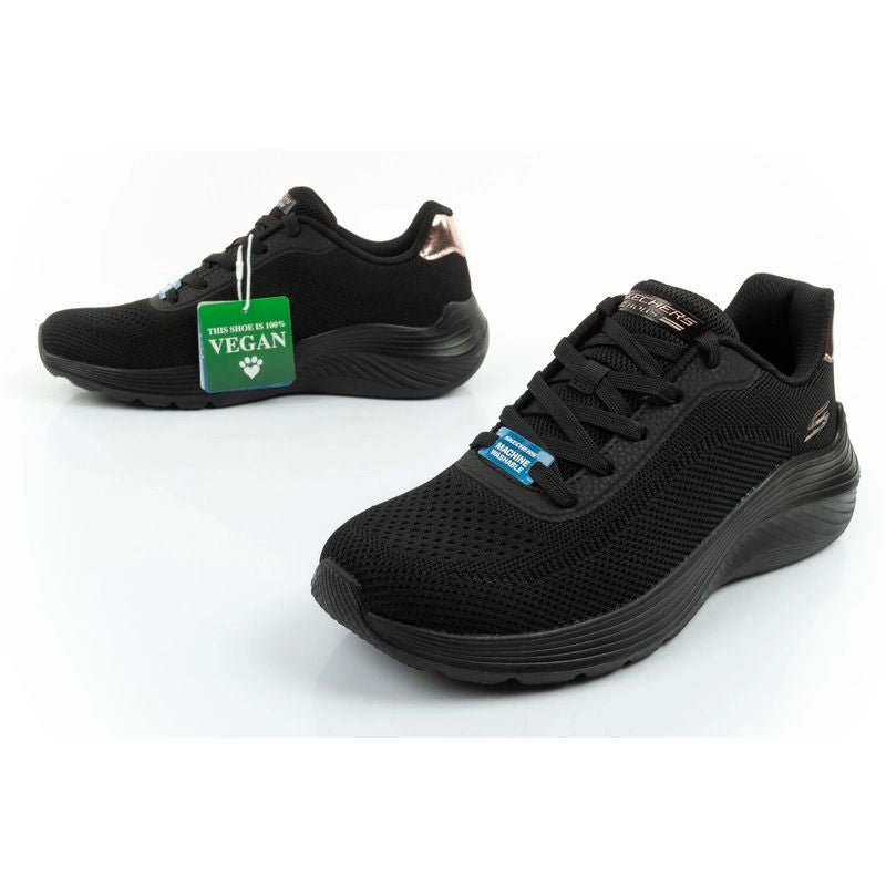 Skechers women's sports Bobs Squad Waves lightweight fashionable fekete utcai cipő