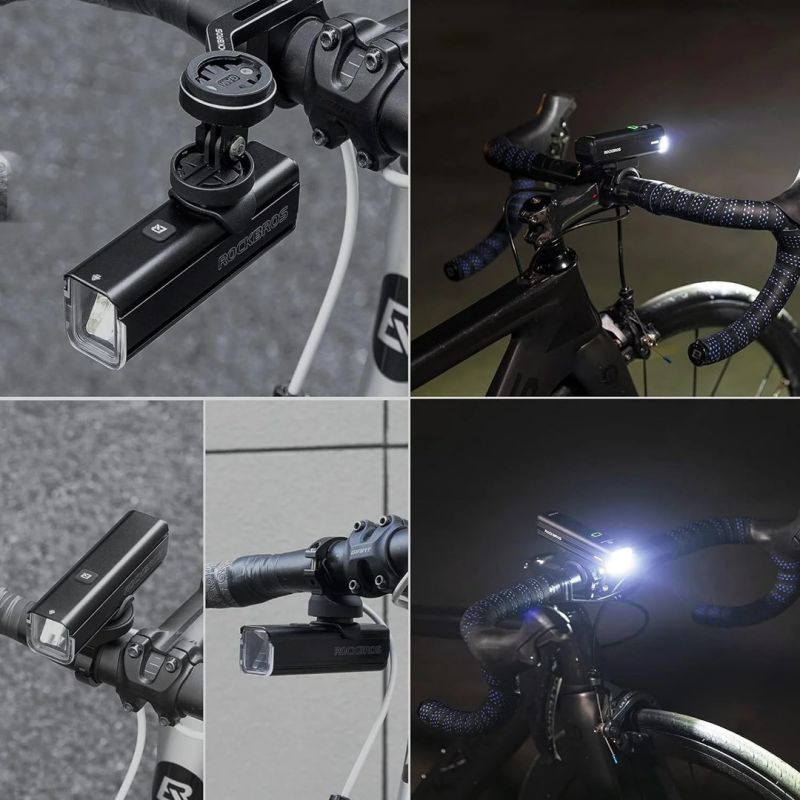 Rockbros 24610002001 Front Bike Light 1000 lm + USB-C - USB-A Cable - fekete lights, tourist equipment