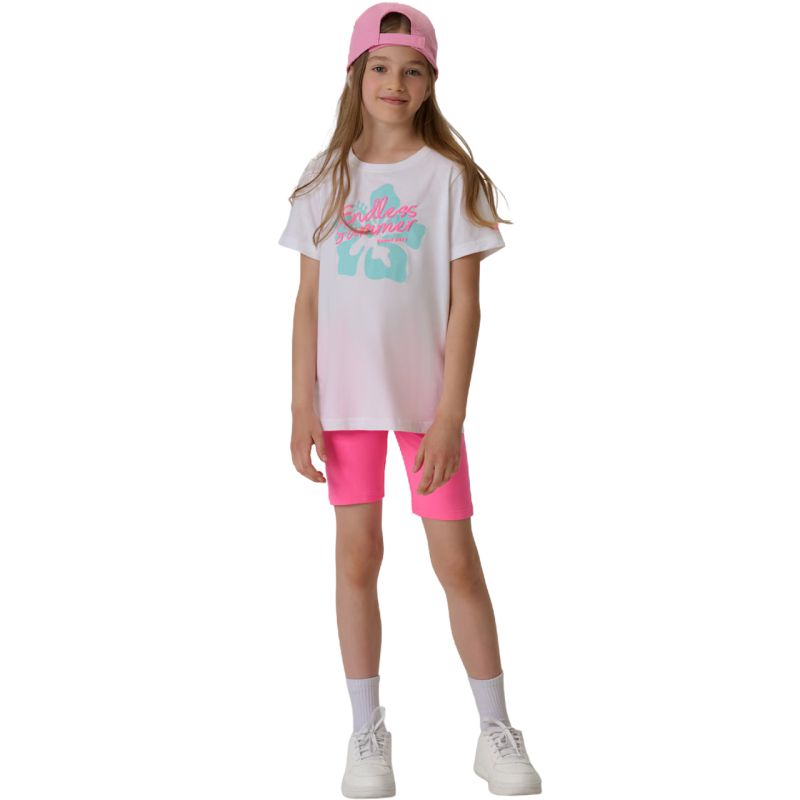 4F T-shirt for girls F2938 white 10S fehér póló 4FJWSS26TTSHF293810S