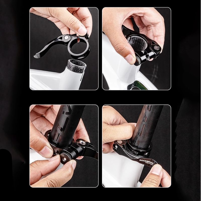 Rockbros 41210092001 bicycle seat clamp with quick release - black
