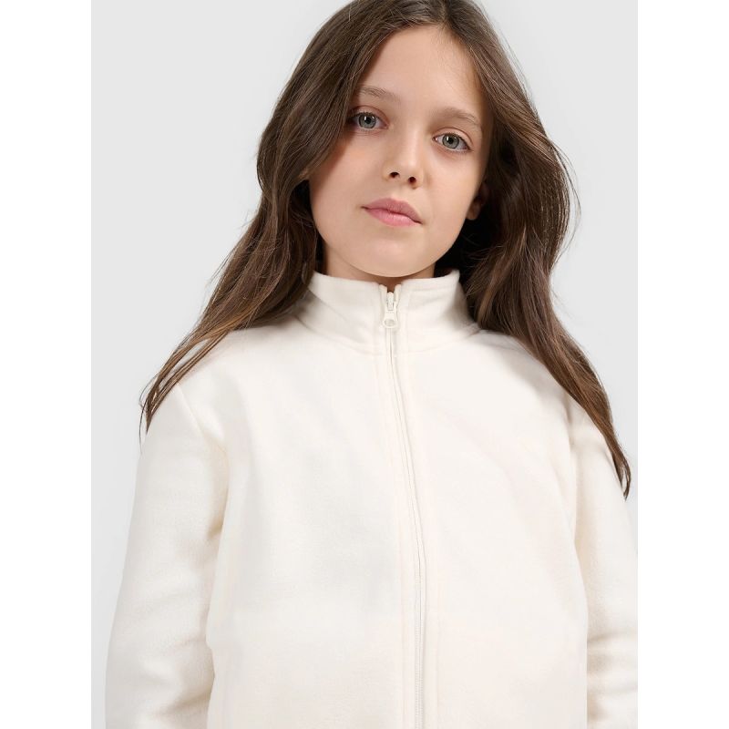 Regular fleece without hood for girls 4F 4FJRSS26TFLEF507-11S kapucnis pulóver