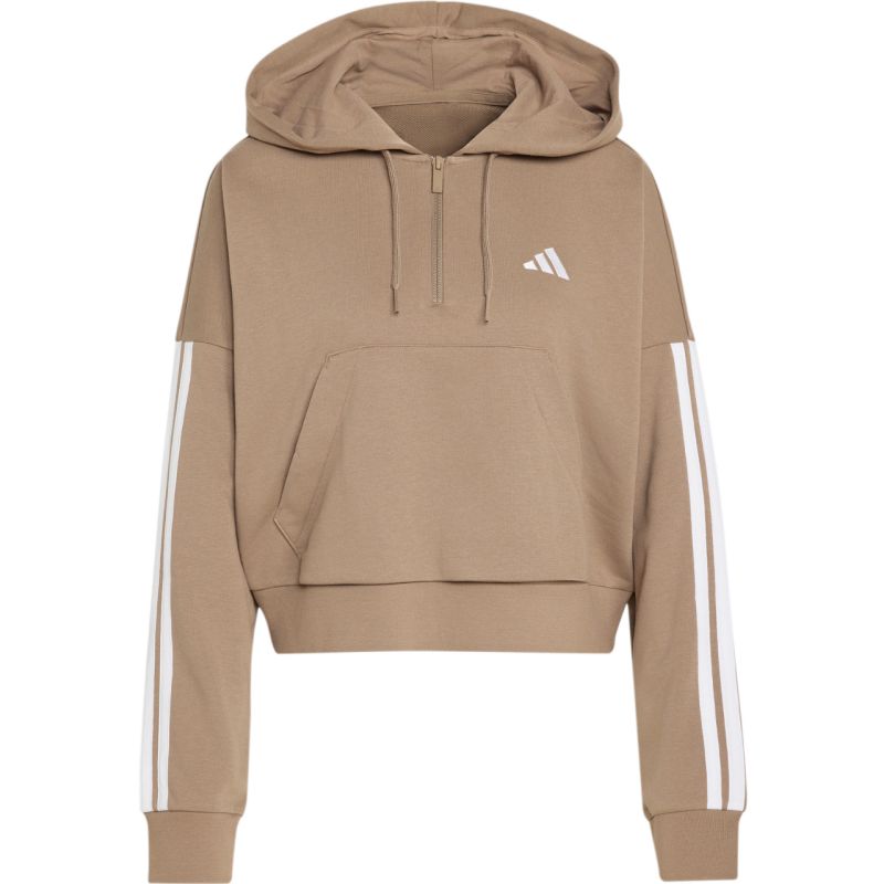 Adidas Essentials 3-Stripes French Terry Quarter-Zip Women’s Sweatshirt Beige 2xs pulóver KF8315
