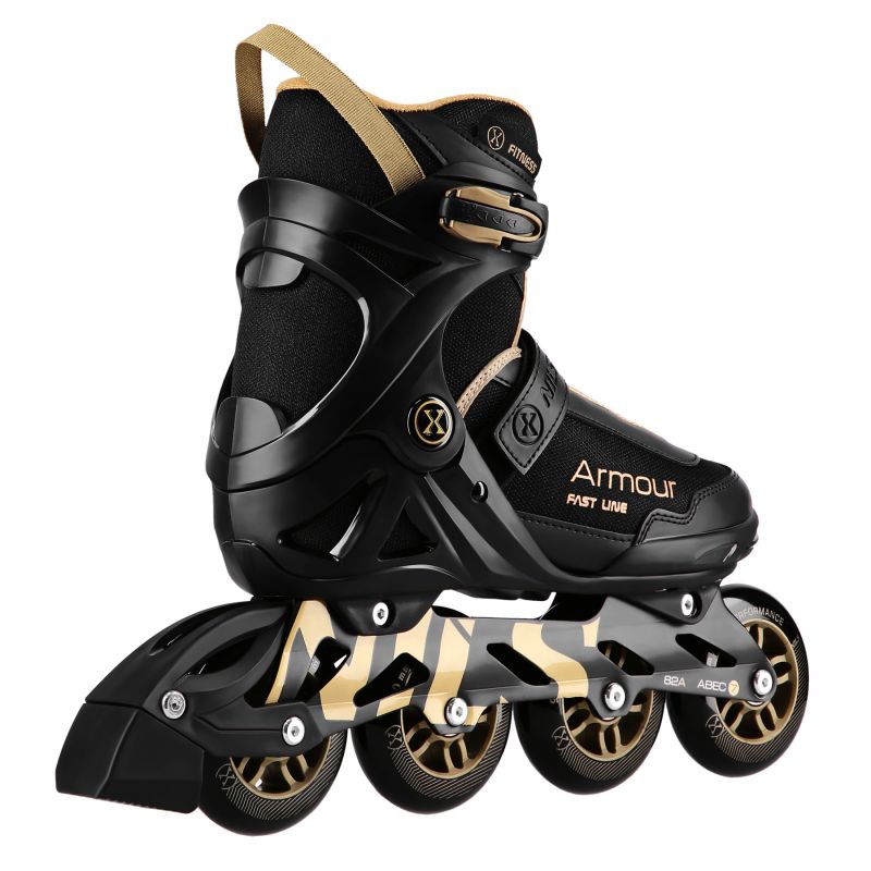 Nils Extreme ARMOUR black and gold roller skates size 41 arany görkorcsolya