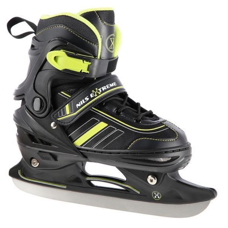 Nils Extreme Nh18191 2in1 Roller Skates Black-Lime Size M (34-38) With Replaceable Hockey Blade