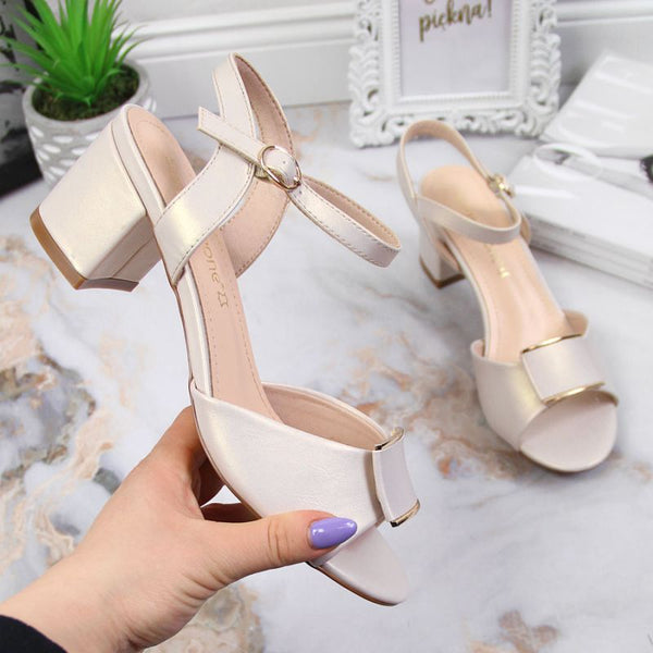 Inny Sergio Leone W SK139F beige block heel sandals Utcai cipő
