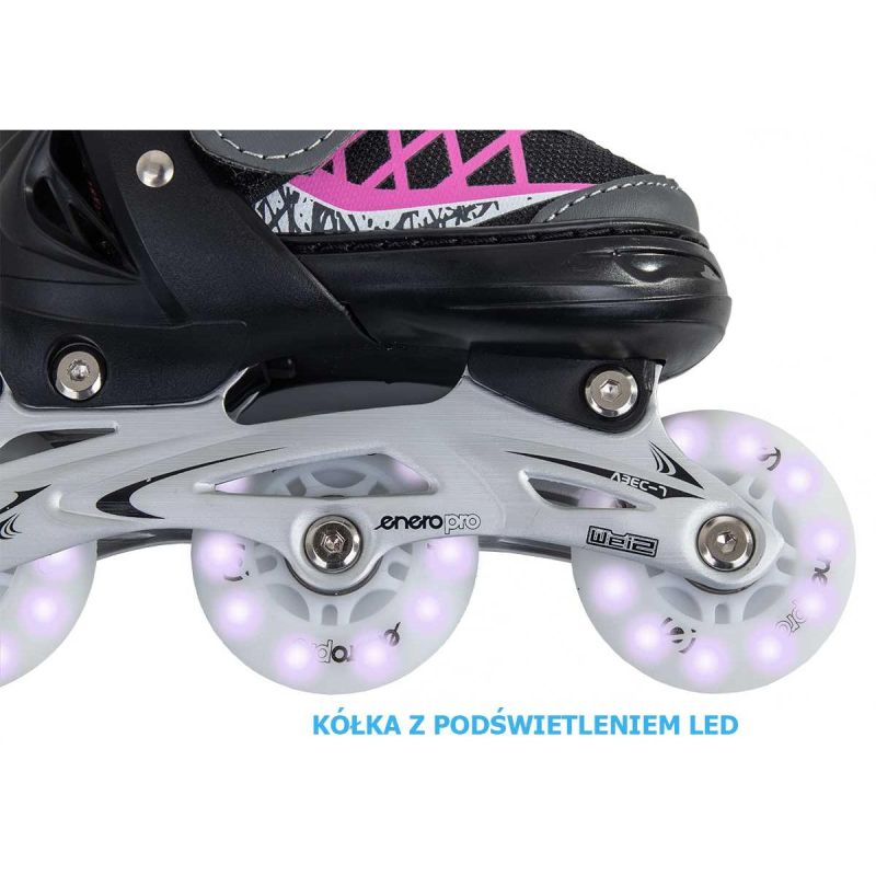 Enero Pro Roller Skates-Roller Skates-Ice Skating 4in1 Led 26-29 Pink-Gray szürke skates, roller skates