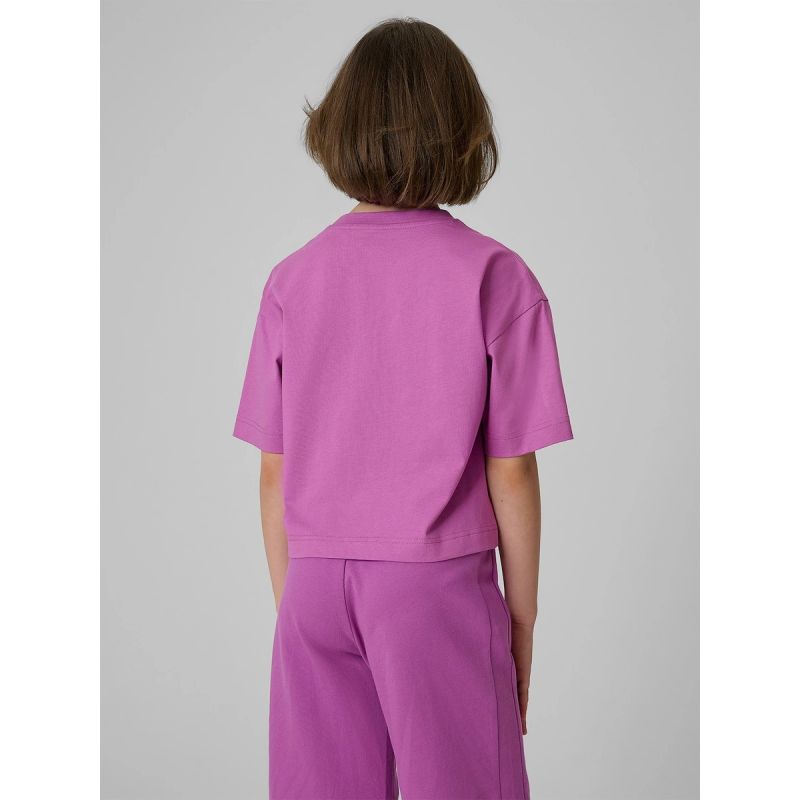Loose T-shirt with a girl's print 4F 4FJRSS26TTSHF3827-51S 158/164 póló