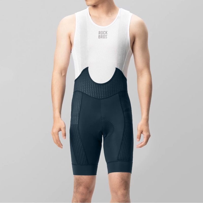 Rockbros Men's Cycling Bib with Pad Size L - Dark Blue niebieski \ l short