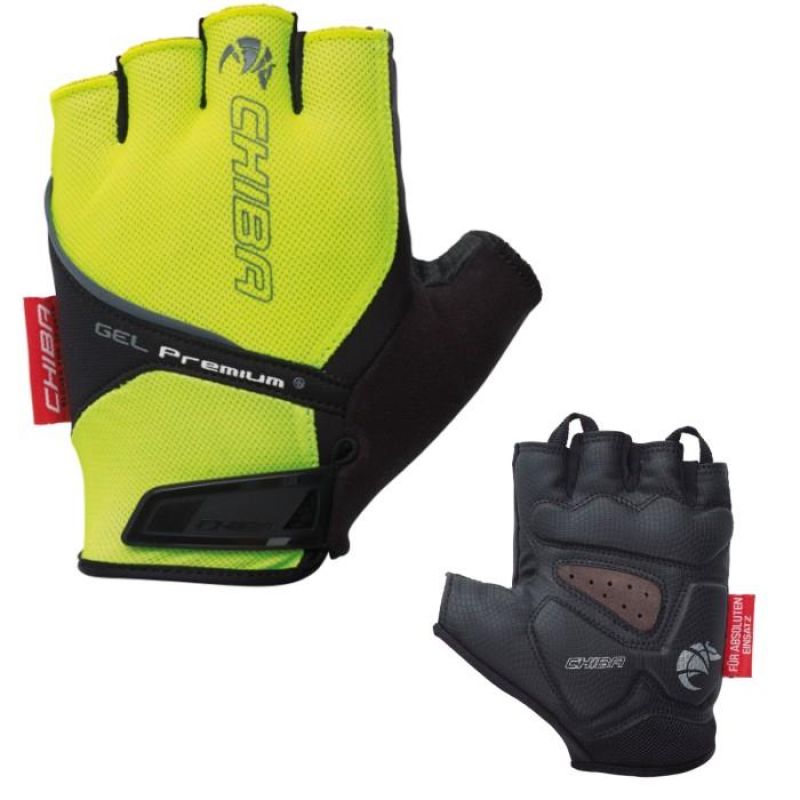 CHIBA Gel Premium Gloves XS Neon Yellow sárga kerékpáros kesztyű SI30117Y-1