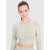 Women's training longsleeve crop top with cutout back 4F 4FRSS25TFLOF486-83S xs/s atléta