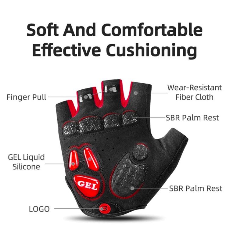 Rockbros S cycling gloves with gel inserts - black and red s \ czarny || czerwony kesztyű