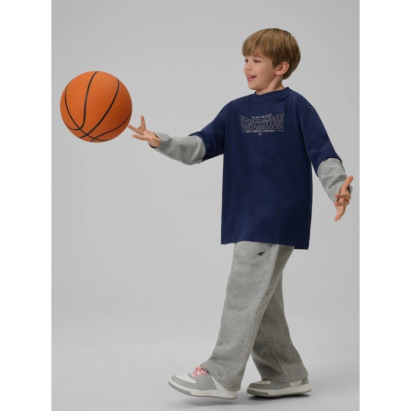 Loose longsleeve with print for boys 4F