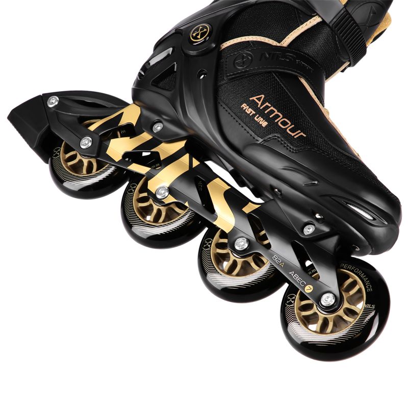 Nils Extreme Armour Black And Gold Roller Skates Size 42 arany görkorcsolya