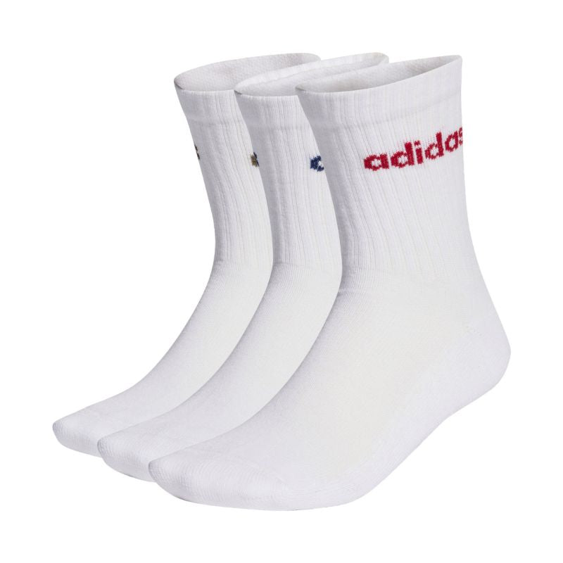 adidas Linear Crew Cushioned Socks 3 Pairs white KD1716 fehér zokni