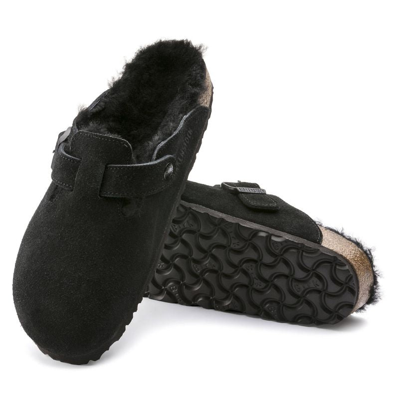Birkenstock Boston Shearling Black Women's Wool Insulated Clogs in Suede Leather Narrow (0259883) Kiegészítő