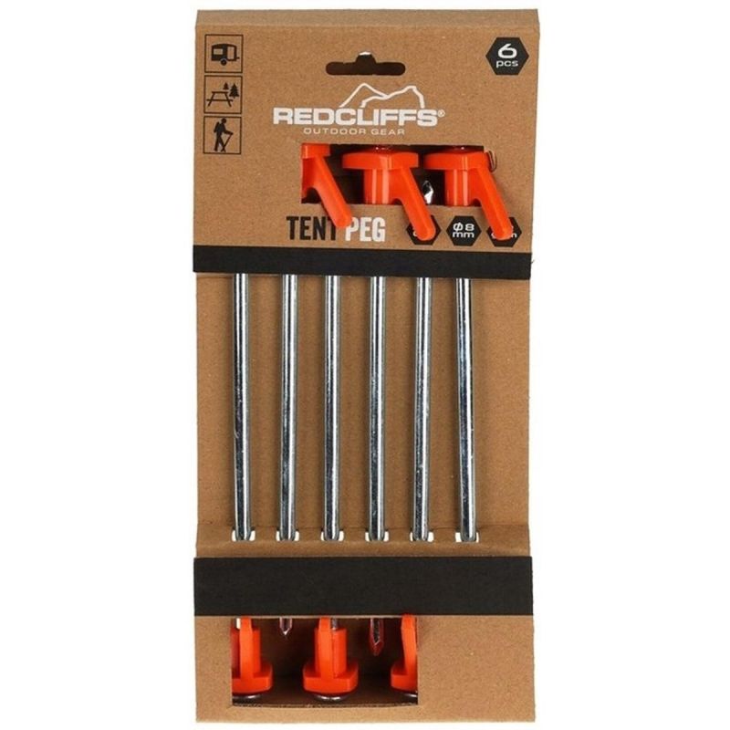 Tent Pegs 21cm Set 6 Pcs Metal Plastic Redcliffs papucs
