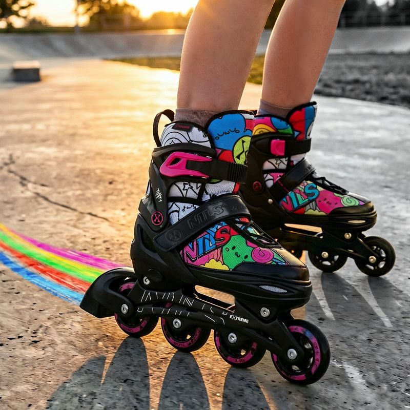 NH10907 4in1 ROLLER SKATES WITH EXTENDED HOCKEY BLADES TINTS PINK SIZE M (35-38) NILS EXTREME rózsaszín görkorcsolya