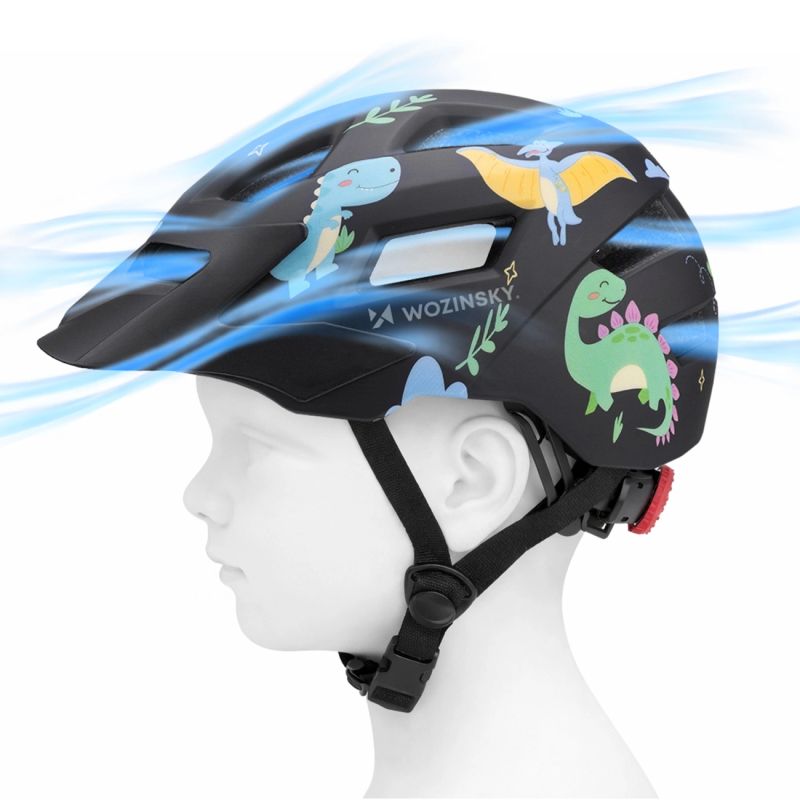 Wozinsky MTB Children's Bike Helmet with Removable Visor S - Black 52-56 cm \ czarny védőfelszerelés HT-45R-199828