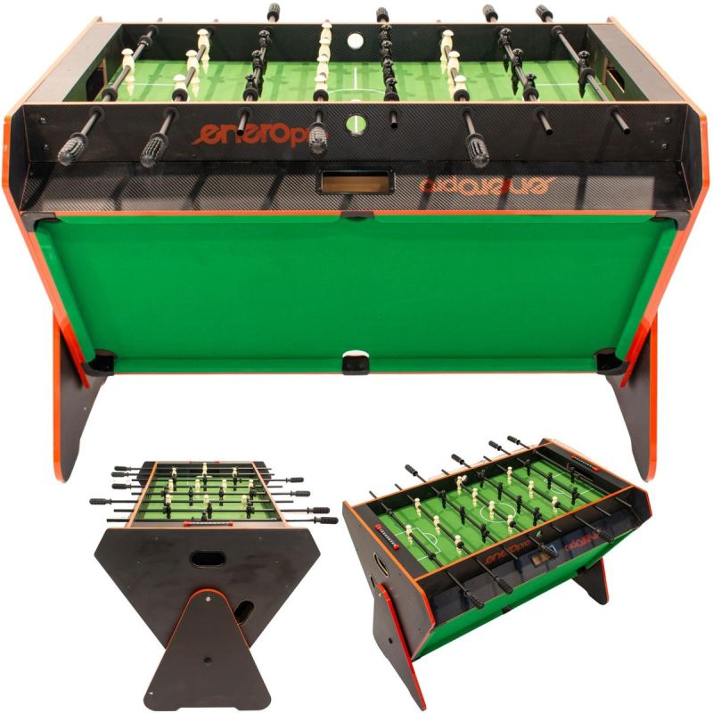 Enero Pro 3-in-1 ROTARY GAME TABLE BILLIARDS TABLE FOOTBALL AIR HOOK-UP .5x85.3CM BLACK fekete table games, tables