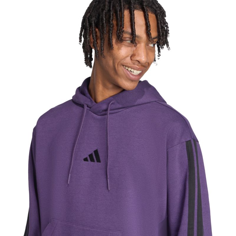 adidas Men's Essentials 3-Stripes Fleece Sweatshirt Purple JX0740 Kiegészítő