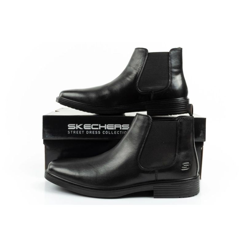 Skechers men's Chelsea boots Miller-Boris elegant leather utcai cipő