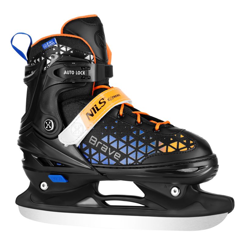Nils Extreme BRAVE 4-in-1 Roller Skates Blue-Orange Size L (39–43) with Replaceable Hockey Blade narancssárga korcsolya 16-21-129
