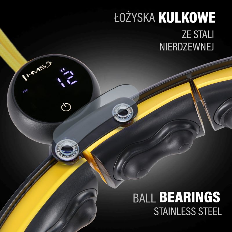 HMS Hhm21 Hula Hop Black/ With Magnets, Tpe Protection And Weight + Counter sárga edzéssegítő 17-44-598