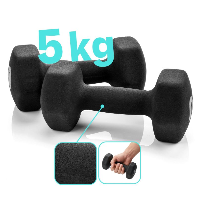 Meteor 2x5 kg cast iron dumbbell set uniw hátizsák 17847