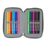 Real Madrid double filled pencil case with accessories 28 pcs wielokolorowy tolltartó