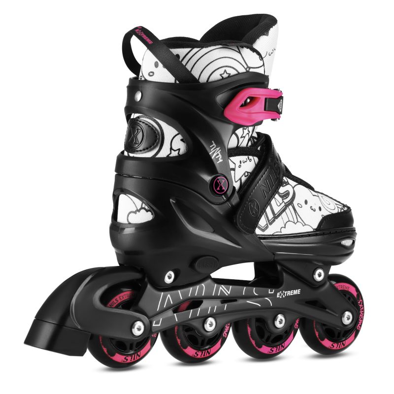 NH10907 4in1 ROLLER SKATES WITH EXTENDED HOCKEY BLADES TINTS PINK SIZE S(31-34) NILS EXTREME rózsaszín utcai cipő