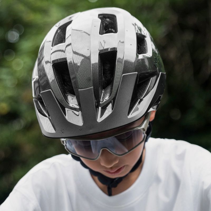 Rockbros LK-67 Youth Bike Helmet with Detachable Visor 54–58 cm - Gray szary helmets, lights