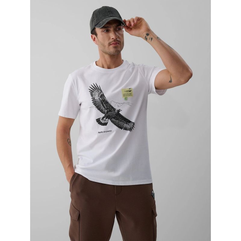 4F Men's regular printed T-shirt férfi póló 4FKAW26TTSHM4499-10S