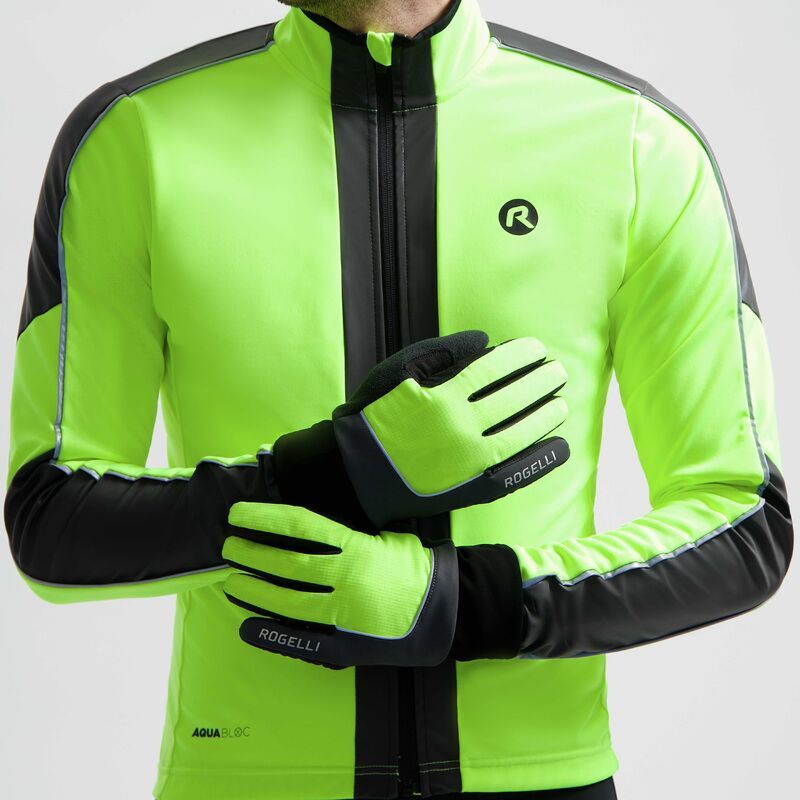 Rogelli winter gloves ESSENTIAL HIVIS fluo kesztyű