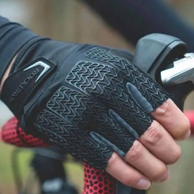 Rockbros XXL cycling gloves with gel inserts - gray xxl \ czarny || szary kesztyű