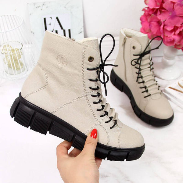 Inny Rieker W X3428 insulated ankle boots beige Túracipő
