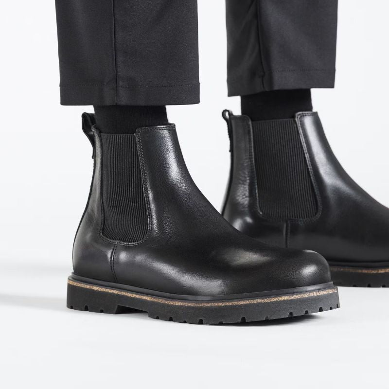 Birkenstock Highwood Slip On M LENA Black men's Chelsea boots made of genuine leather (1025764) Cipő