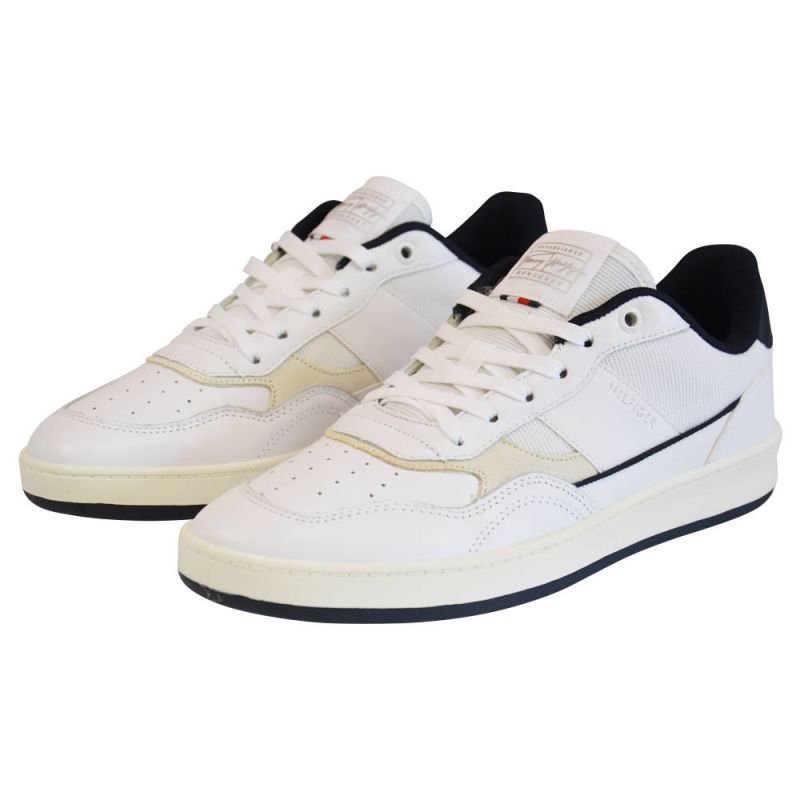 Tommy Hilfiger Retro Court Mix Cupsole Men's - FM0FM04006 YBR fehér utcai cipő