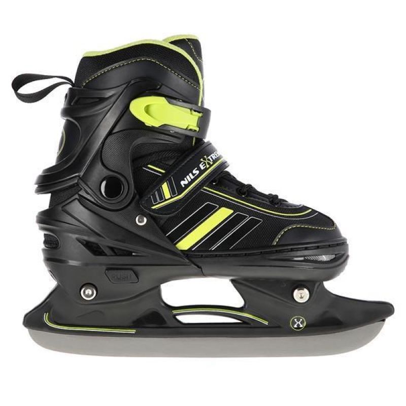 Nils Extreme Nh18191 2in1 Roller Skates Black-Lime Size M (34-38) With Replaceable Hockey Blade