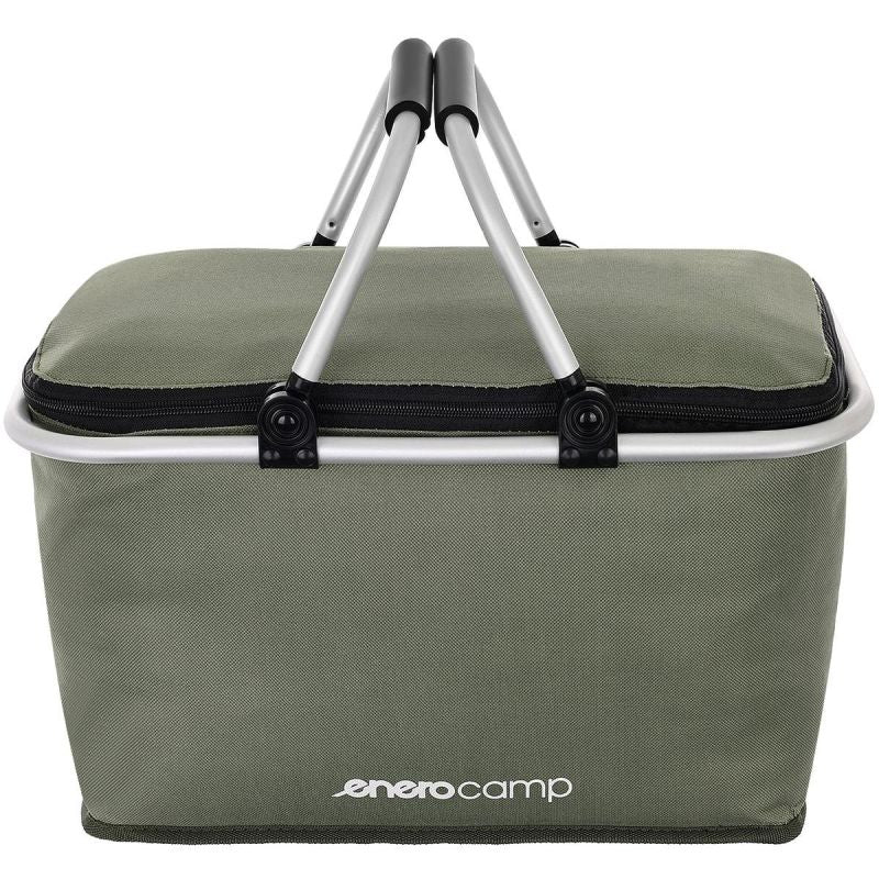 Enero Foldable Thermal Tourist Basket 24l Green Camp zöld tourist equipment, picnic baskets